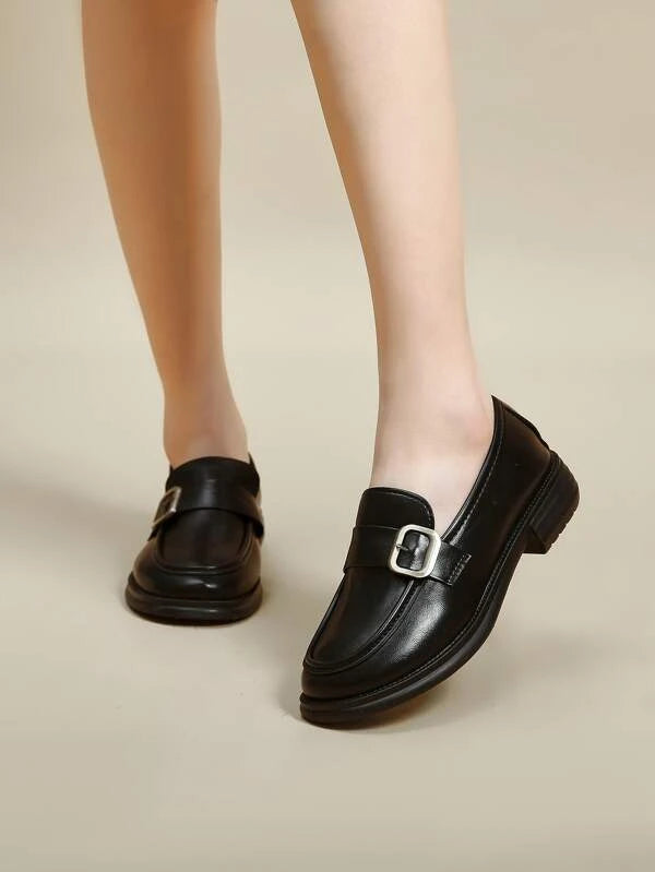 Buckle Decor Flat Loafers