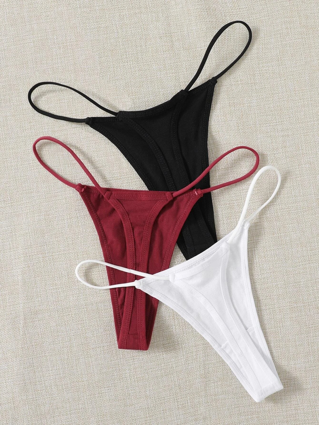 3pack Solid No Show Thong Set