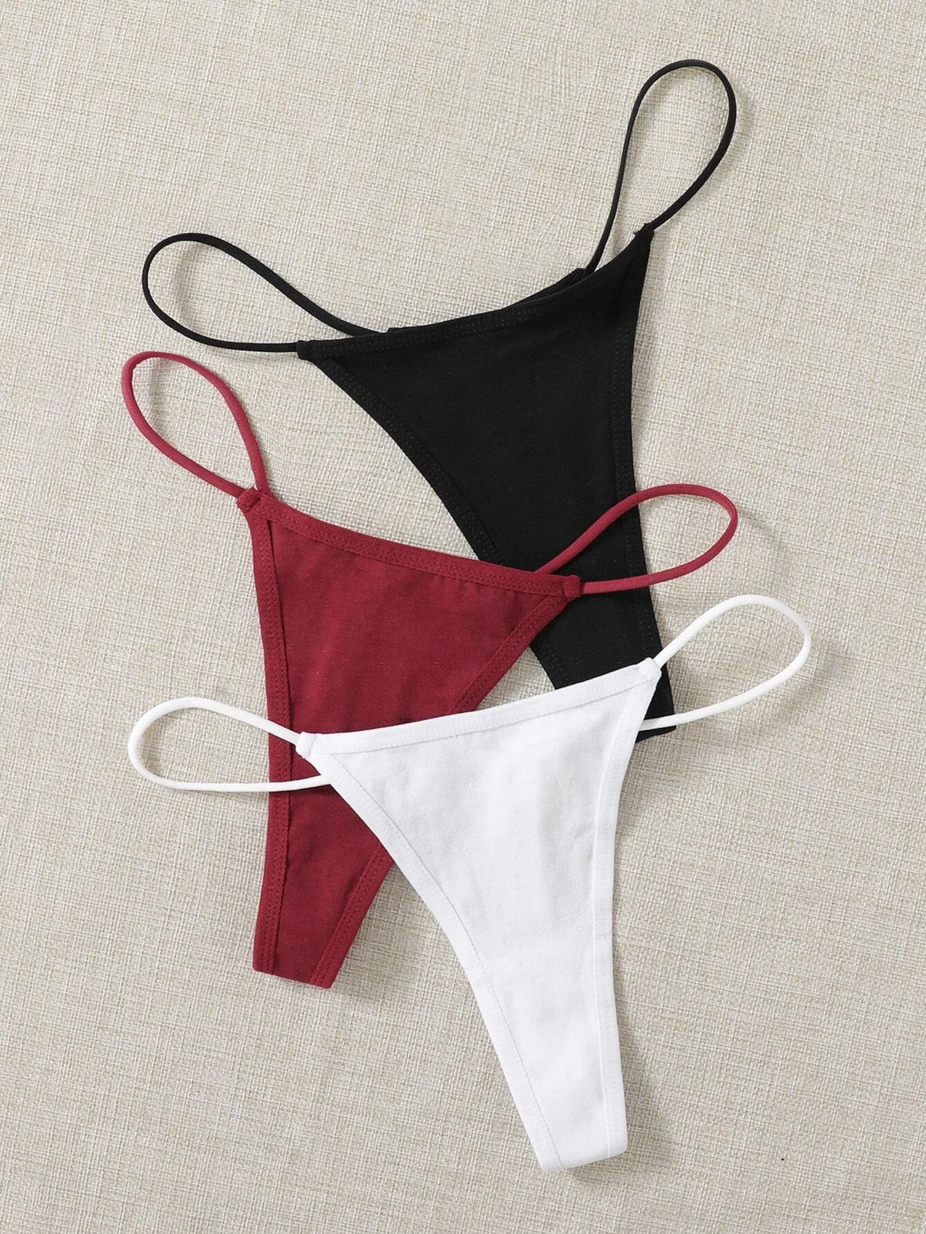 3pack Solid No Show Thong Set