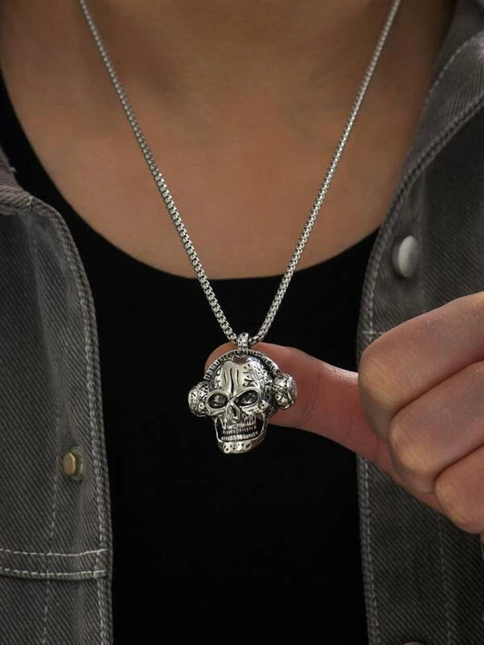 Men Skull Charm Necklace