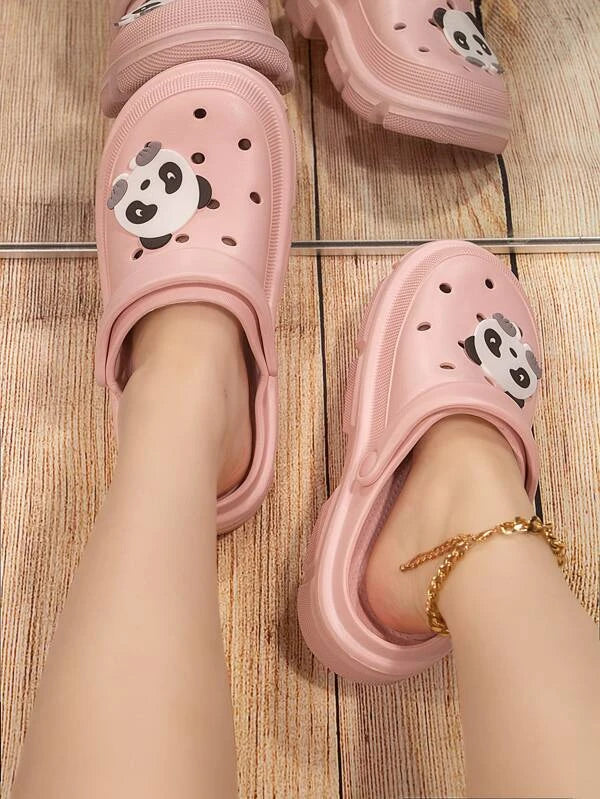Cartoon Graphic Hollow Out Work Clogs