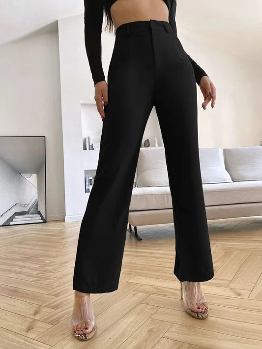 SHEIN BAE Solid High Rise Tailored Pants