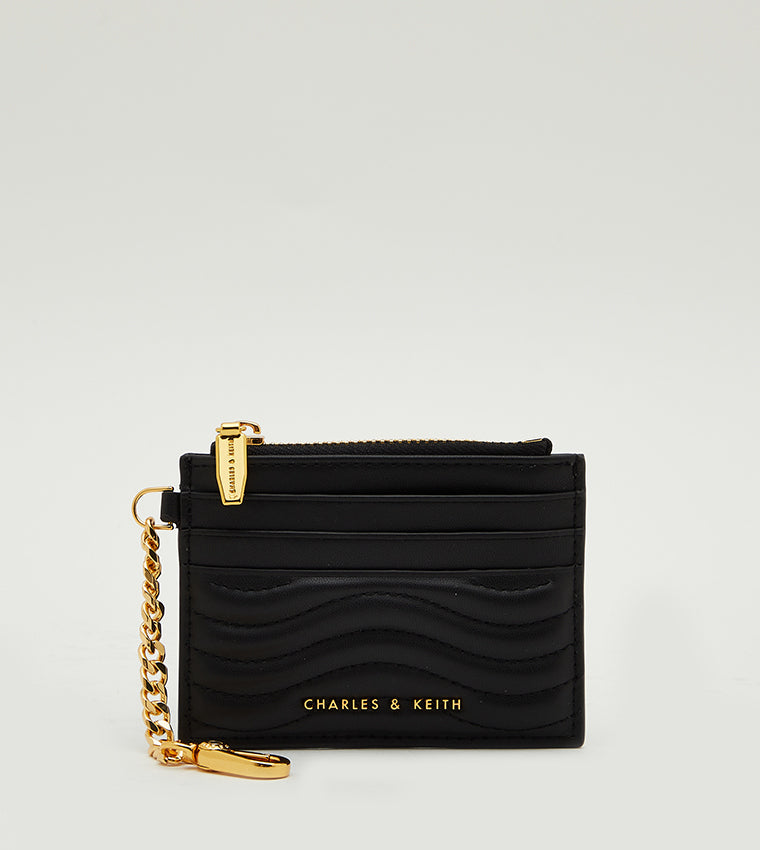 Charles & Keith Aubrielle Stitch Detailed Cardholder with Zip Closure