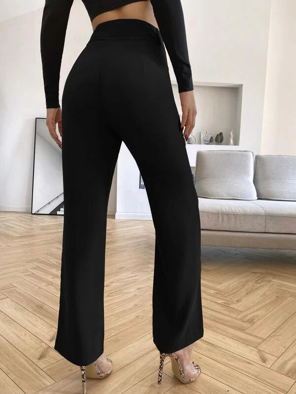 SHEIN BAE Solid High Rise Tailored Pants