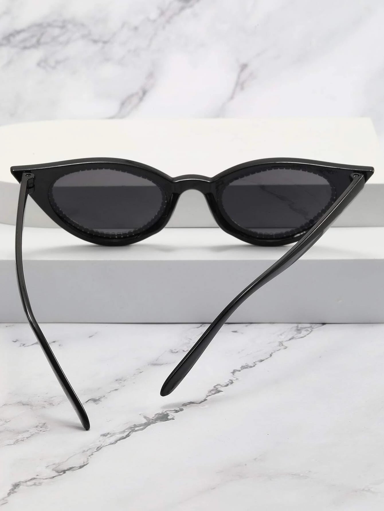 Rhinestone Decor Cat Eye Sunglasses