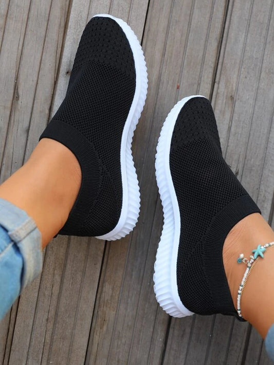 Minimalist Knit Slip On Sneakers