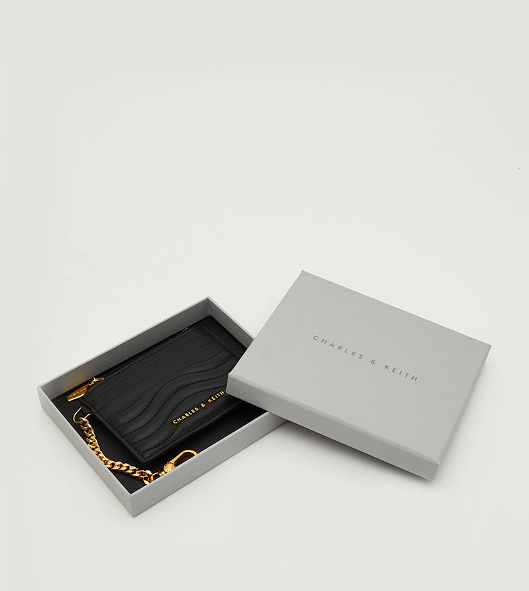 Charles & Keith Aubrielle Stitch Detailed Cardholder with Zip Closure