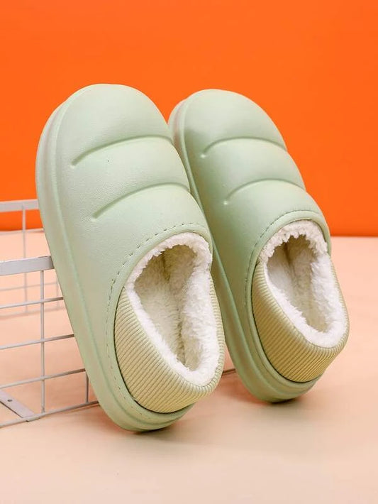 Women Minimalist Warm Clogs, EVA Simple Clogs For Home Green