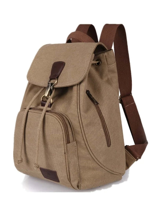Colorblock Drawstring Design Flap Backpack