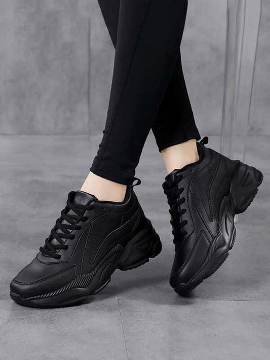 Women Lace-Up Front Chunky Sneakers