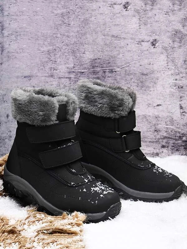 Women Minimalist Hook-And-Loop Fastener Strap Comfortable Thermal Snow Boots