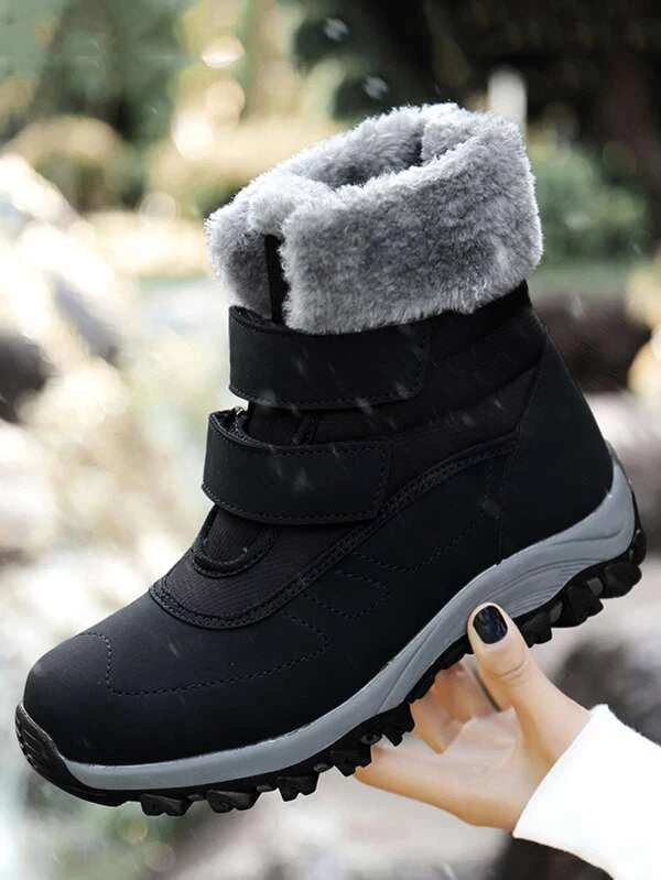 Women Minimalist Hook-And-Loop Fastener Strap Comfortable Thermal Snow Boots