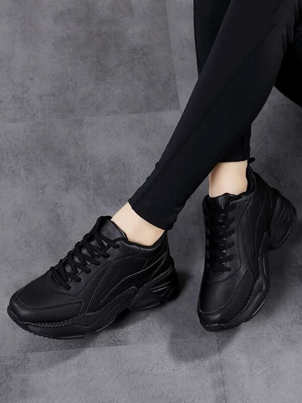 Women Lace-Up Front Chunky Sneakers