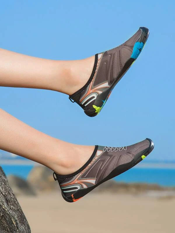 Women Quick-Drying Color Block Water Shoes, Sporty Outdoor Aqua Socks