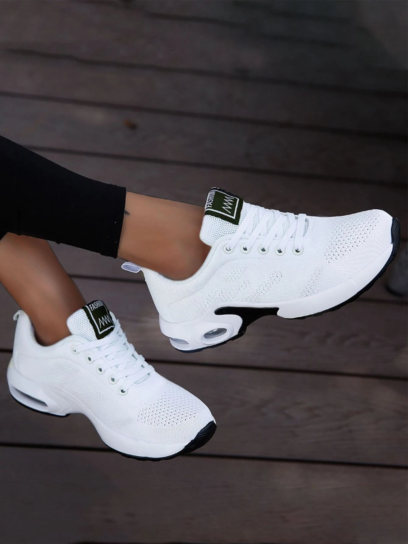 Women White Lace-Up Front Running Shoes