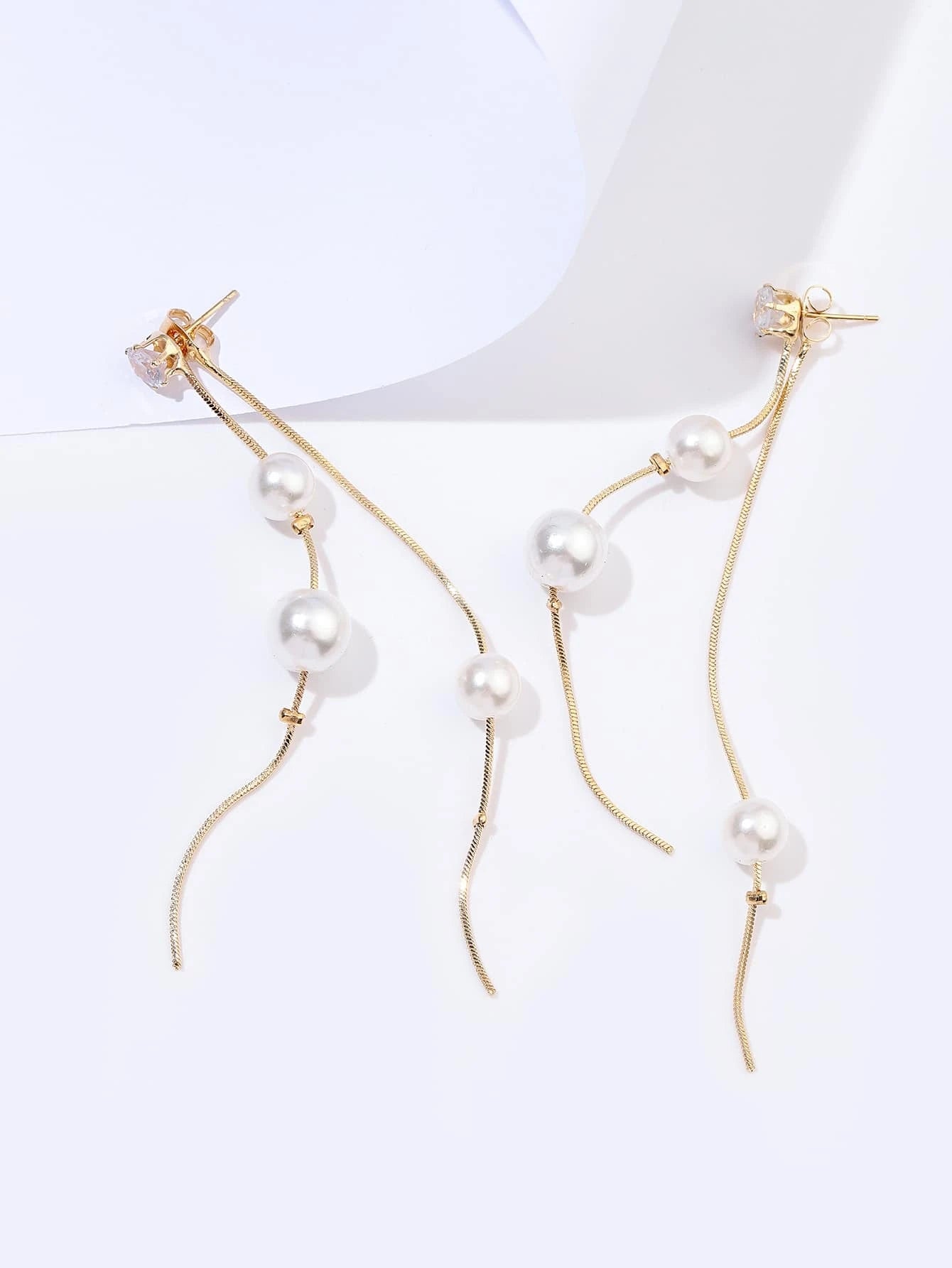 Faux Pearl Decor Drop Earrings