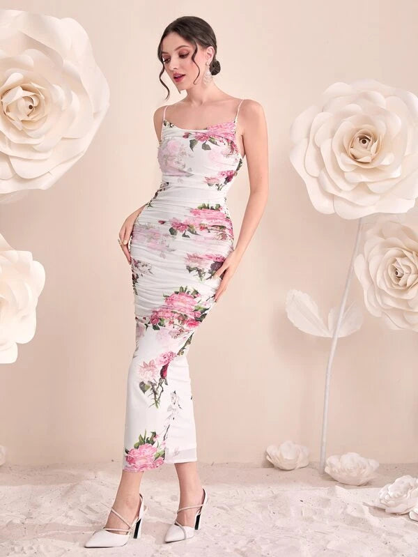 Modely Floral Print Cami Dress & Open Front Coat