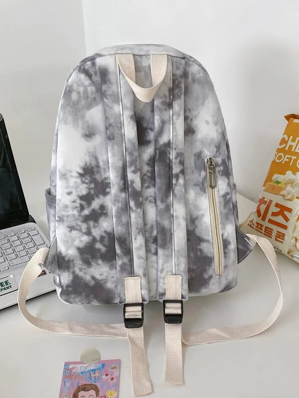 Tie Dye Letter Graphic Functional Backpack