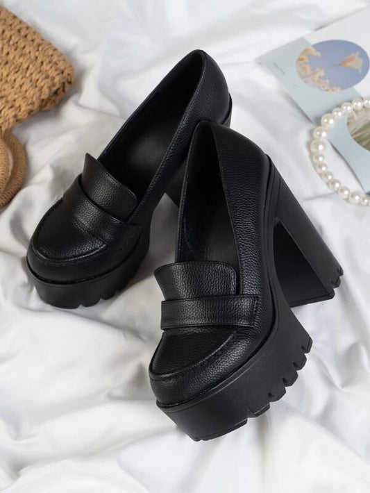 Litchi Embossed Ultra Heeled Loafers