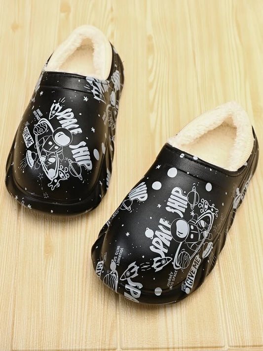Spaceman & Letter Graphic Thermal Lined Clogs