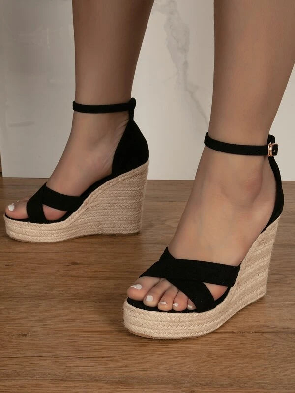 Minimalist Ankle Strap Wedge Sandals