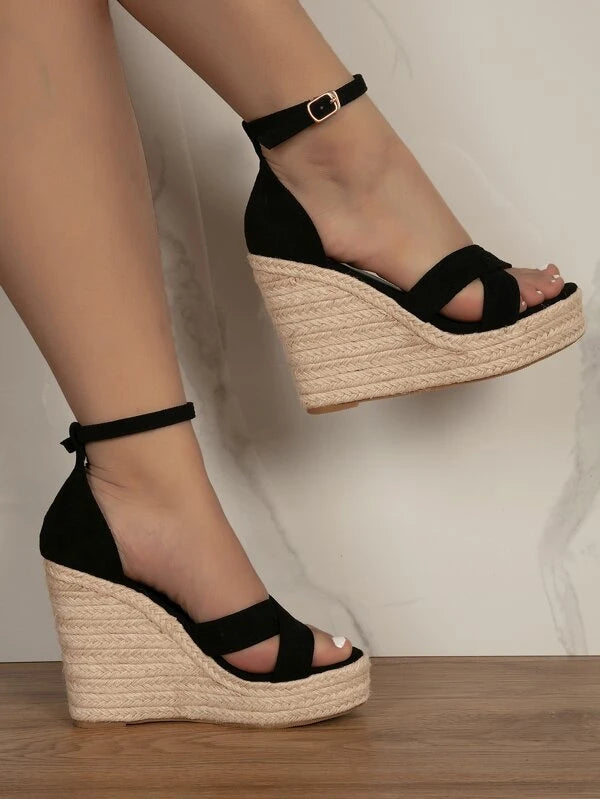 Minimalist Ankle Strap Wedge Sandals