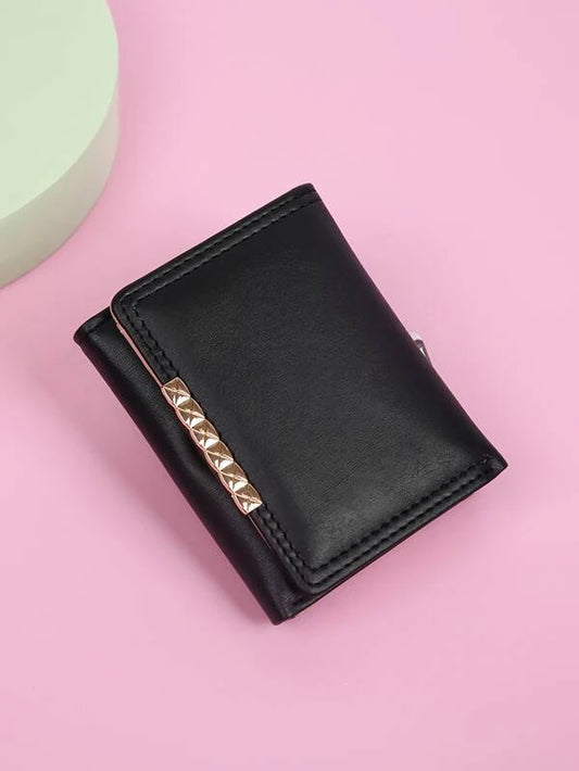 Minimalist Metal Decor Small Wallet