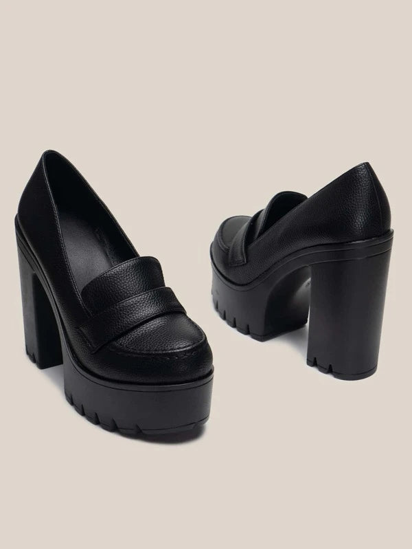 Litchi Embossed Ultra Heeled Loafers