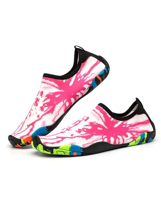 Sporty Aqua Socks For Women, Colorblock Slip-on Water Shoes