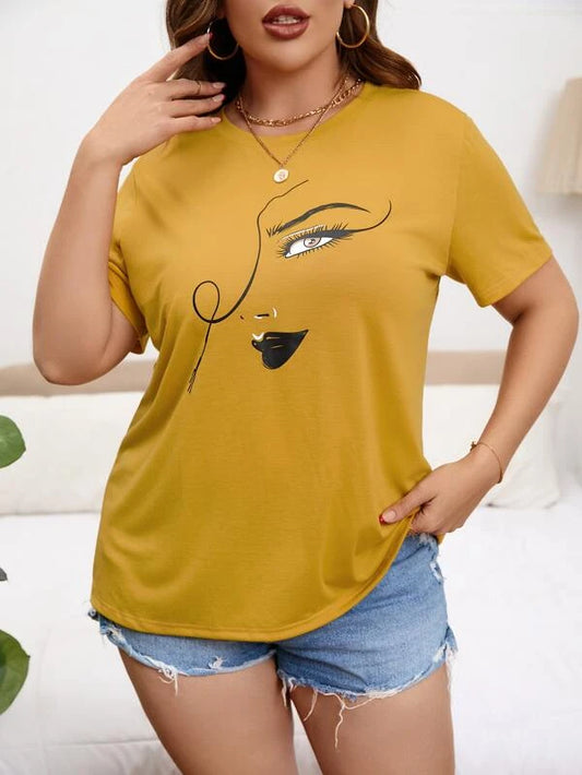 EMERY ROSE Plus Figure Graphic Tee