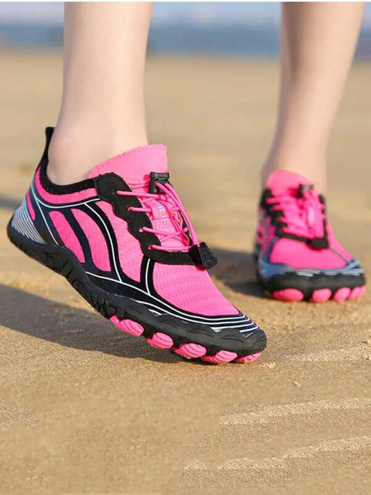 Sporty Creek Shoes For Women, Colorblock Drawstring Design Water Shoes