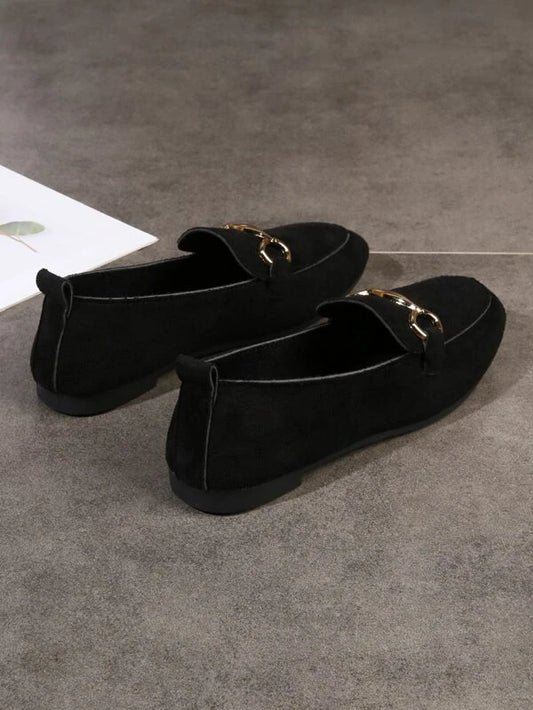 Horsebit Decor Suedette Slip-On Loafers