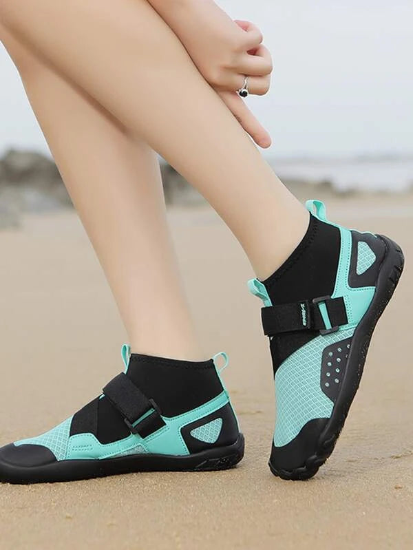 Sporty Creek Shoes Women Two Tone Hook-and-loop Fastener Strap Water Shoes
