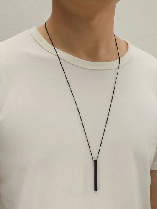 Men Rectangle Pendant Necklace