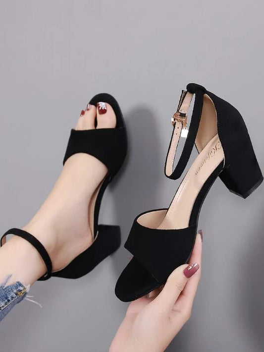 Chunky Heeled Ankle Strap Sandals