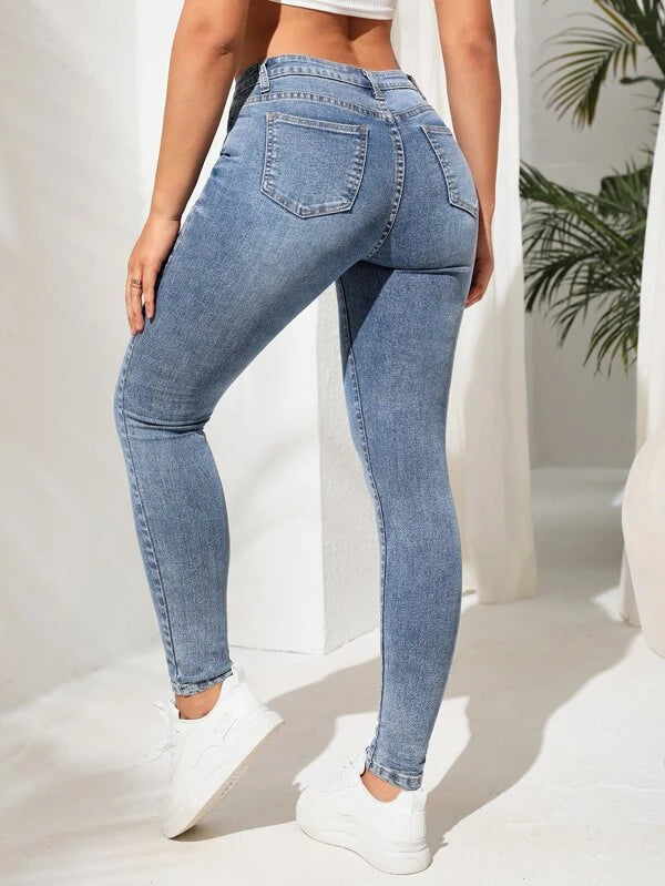 Slant Pocket Skinny Jeans