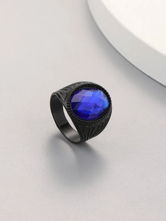 Men Oval Detail Ring