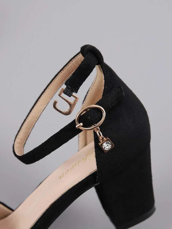 Chunky Heeled Ankle Strap Sandals