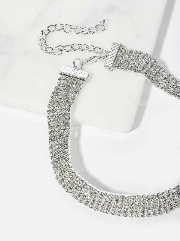 Wide Rhinestone Choker