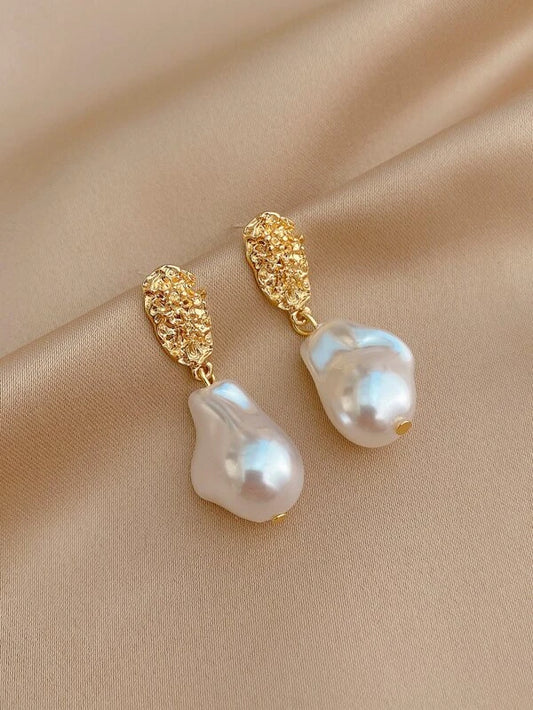 Faux Pearl Decor Drop Earrings