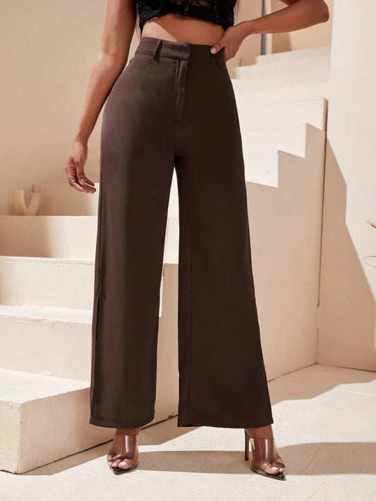 EMERY ROSE Solid High Waist Wide Leg Pants