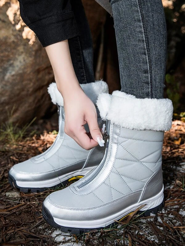 Zip Front Thermal Lined Snow Boots
