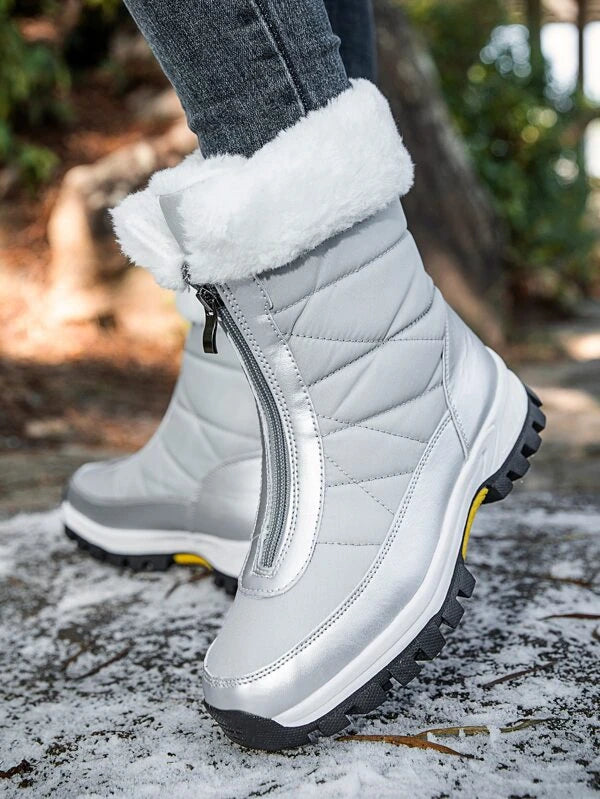 Zip Front Thermal Lined Snow Boots