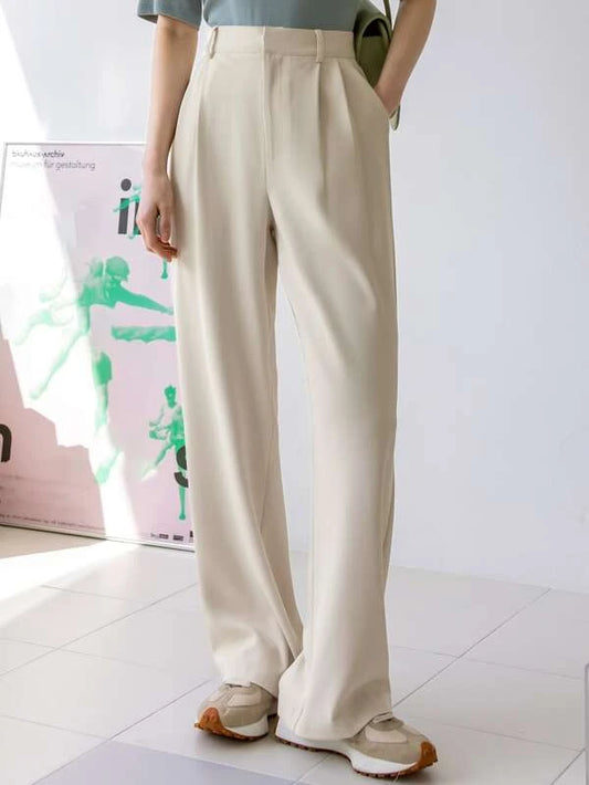 Dazy-Less Plicated Detail Straight Leg Pants