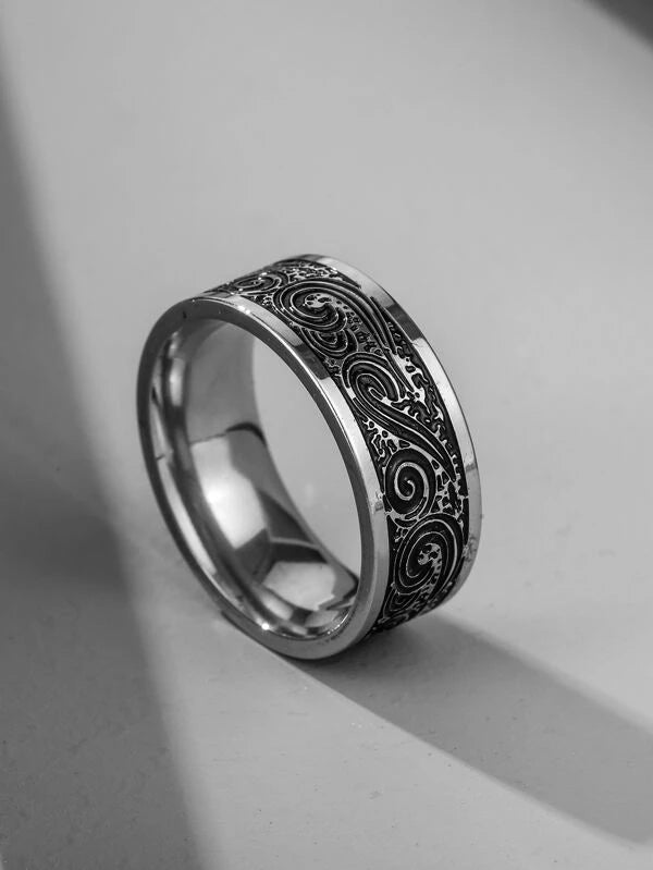 Men Vintage Titanium Steel Ring