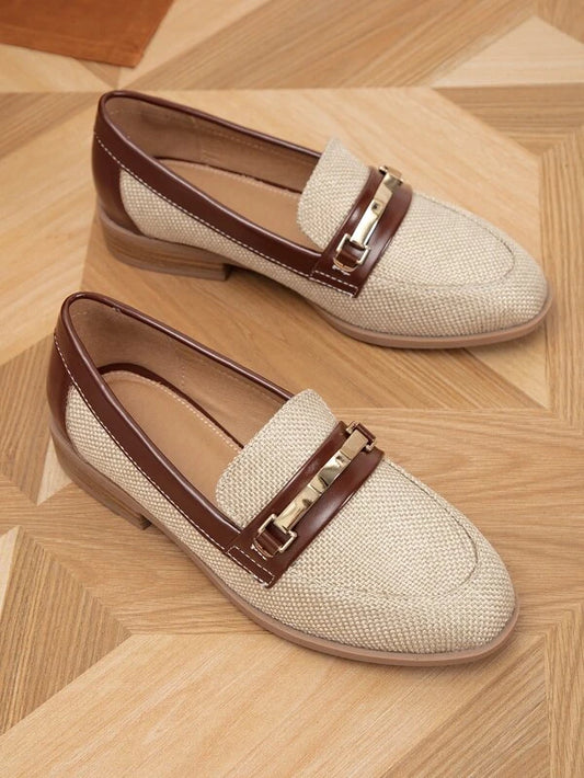 Metal Decor Flat Loafers