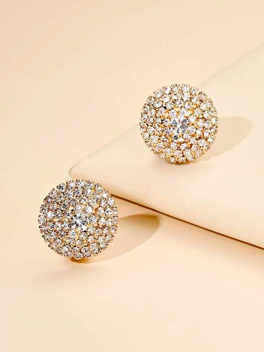 Rhinestone Decor Clip On Earrings