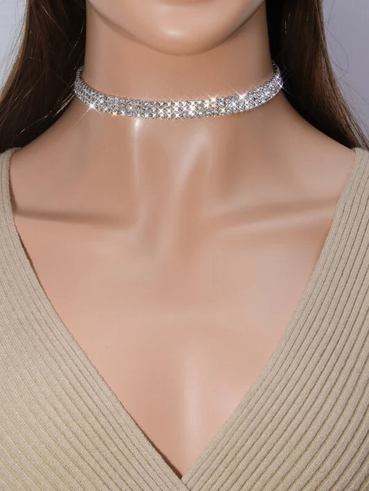 Rhinestone Chain Choker