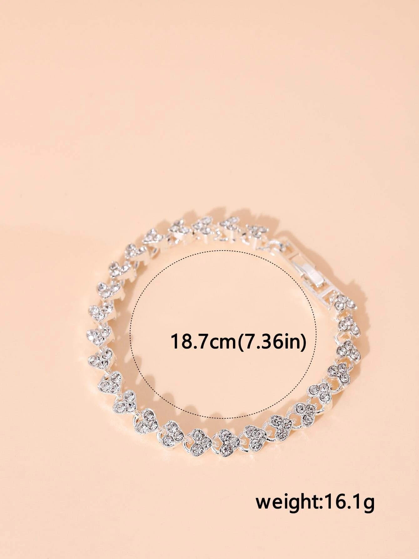 1pc Women Rose Gold Stainless Steel Strap Glamorous Rhinestone Decor Round Dial Quartz Watch & 1pc Bracelet, For Daily Life