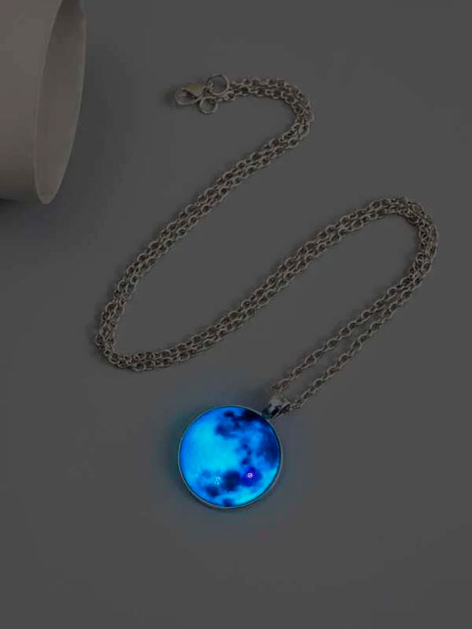 Men Luminous Round Charm Necklace